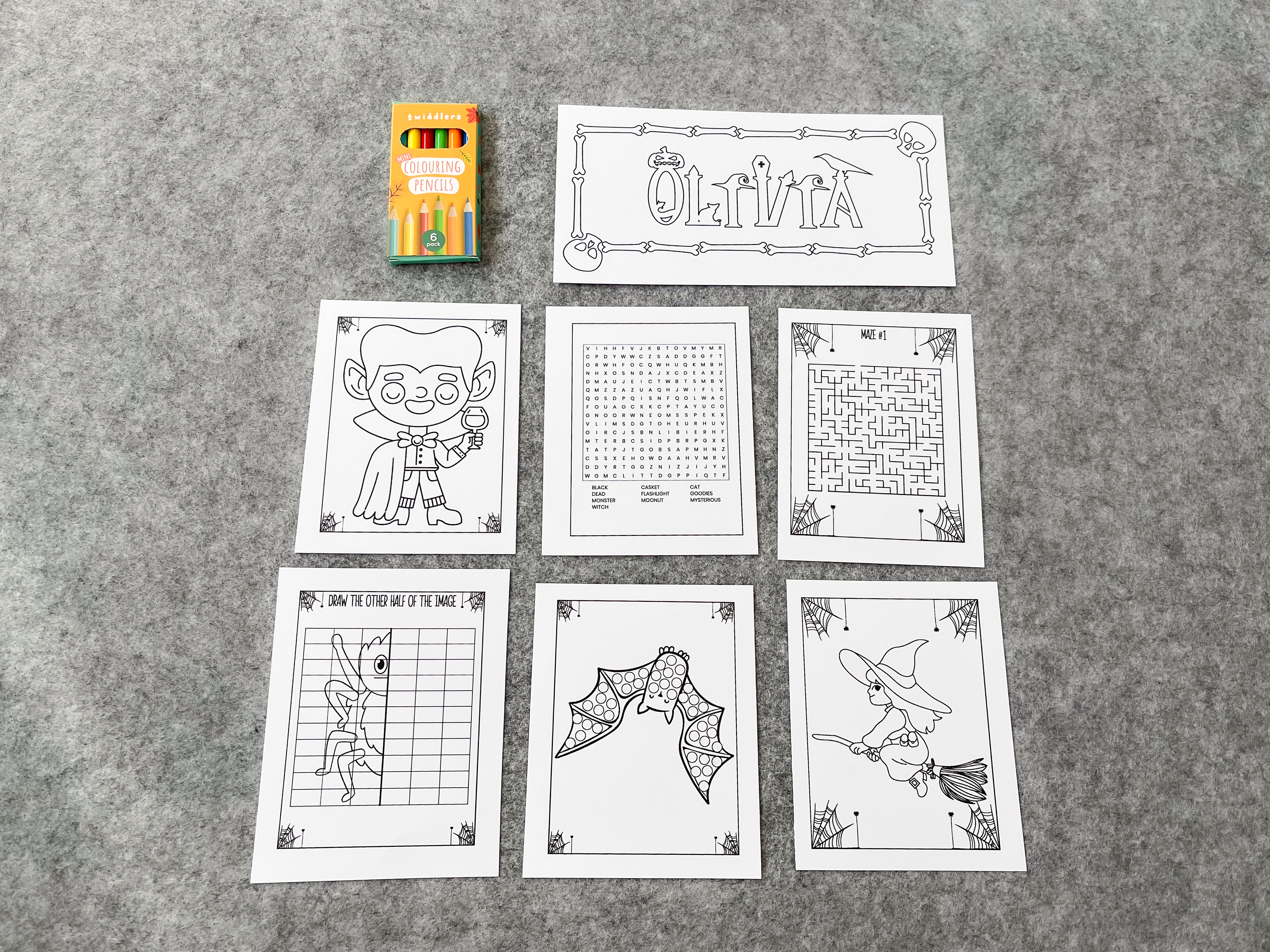 Personalised Halloween activity set