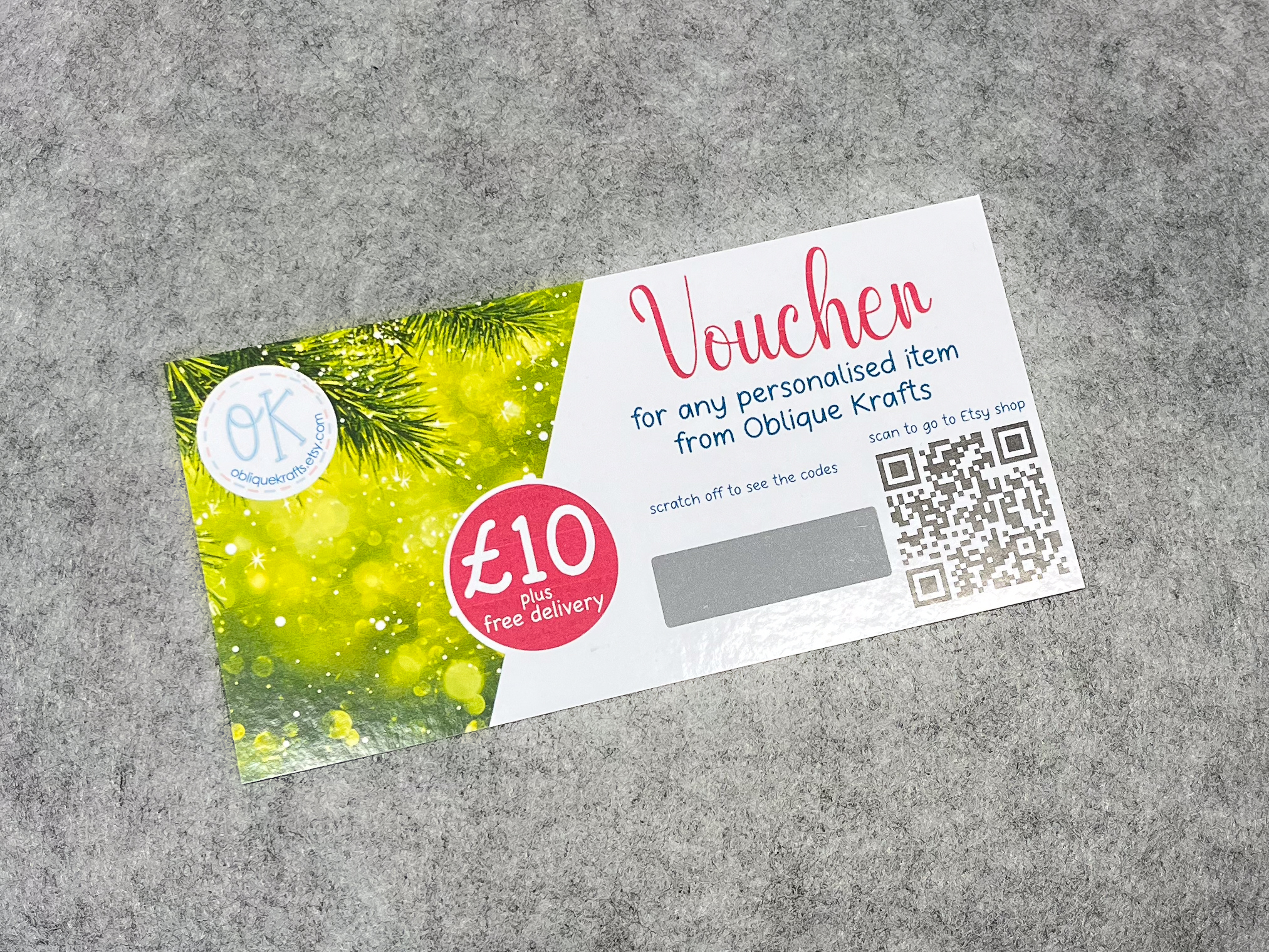 Printed gift voucher